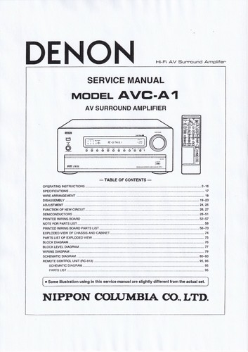 Manuale servizio per denon - manuale, di