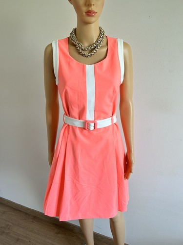 Robe orange fluo blanche - et,
