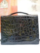 STUPENDA RARA BORSA PORTA DOCUMENTI AVVOCATO IN VERO COCCODRILLO  TOP LUXURY 