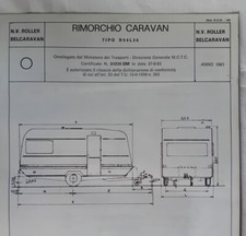 ROULOTTE ROLLER RIMORCHIO CARAVAN DOCUMENTO omologazione originale 1983