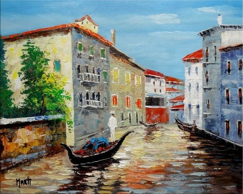 Dipinto olio tela - olio, su