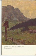 VECCHIA CARTOLINA IL CRISTALLO DOPO IL TEMPORALE  OPERA DEL PITTORE E. POLESELLO