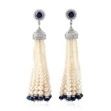 Orecchini con nappa e diamanti