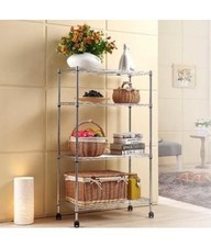 SCAFFALE AMERICA IN ACCIAIO CROMATO 4P CM.36X61XH170