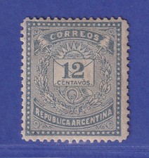 Argentina 1882 lettera e corno postale 12 C Michel n. 41 A mai usato *