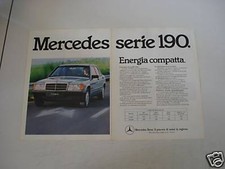 advertising Pubblicità 1985 MERCEDES SERIE 190