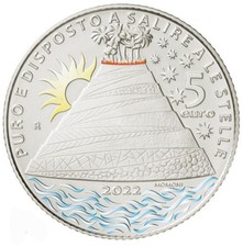 5 EURO ARGENTO ITALIA 2022 DANTE ALIGHIERI - PURGATORIO COLORATA