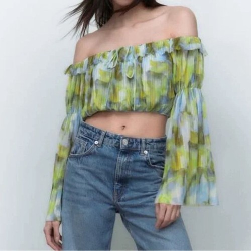 Top zara stampato tulle - stampato, in
