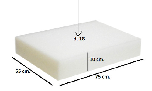 Spugna gommapiuma 75x55x10 - gommapiuma,