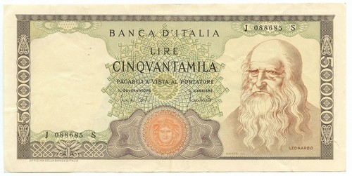 50000 lire banca italia - 50000, d'italia