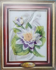 CANOVACCIO 100% COTONE KIT MEZZOPUNTO MEZZO PUNTO 20x25 cm FIORE DI LOTO