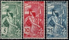 1900 SVIZZERA SERIE 25 ANNIVERSARIO U.P.U. 3 VAL MLH MF130617