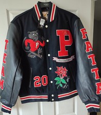 Giacca Patta 20° Anniversario Varsity 24 Blu Marittimo M o Nero S Nuova con etichette Qualità