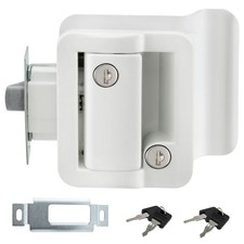White RV Paddle Entry Door