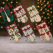 SET GUANTO CON PRESINA E MESTOLO NATALIZIO DECORAZIONE ASSORTITA
