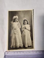 FOTO Cartolina Ritratto bimbe Prima Comunione 1947 Pia104 *
