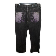 Jeans Five Elementz Uomo 34X32 (31) Nero con Tasche Viola Hip Hop