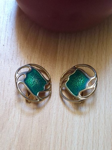 Orecchini vintage clip smalto - vintage,