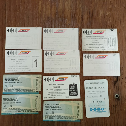 Lotto vecchi biglietti - vecchi, tram