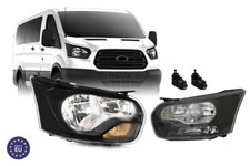 Fari Fanali Anteriori TRANSIT Custom Van 2017-2019 con motorini - Design Nero