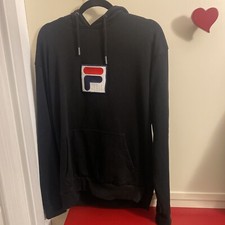 Tuta modello Fila uomo felpa con cappuccio tuta completa, TAGLIA M , colore nero