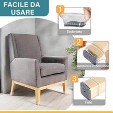 Gommini Per Sedie Quadrati, 24 Pezzi Feltrini per Sedie in Silicone Trasparente