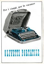 PUBBL. 1939 OLIVETTI PORTATILE ICO  MACCHINA DA SCRIVERE VALIGIA VIAGGIO VACANZA