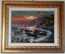 dipinto olio su tela misure 30x40 del pittore Mario Galanti in cornice