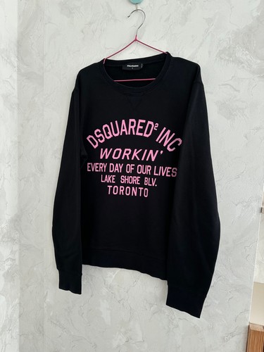 Felpa nera dsquared2 rosa logo - nera,