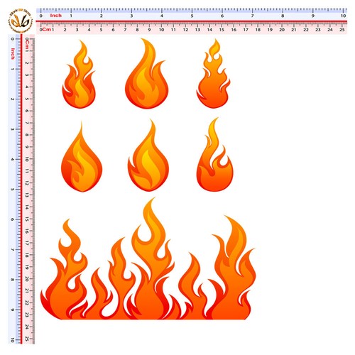 Sticker flames adesivi fiamme - sticker,