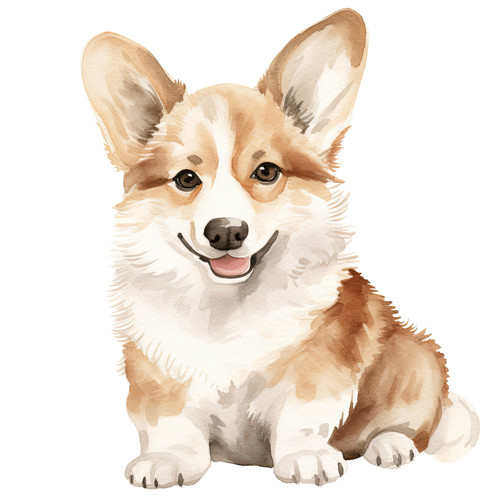 Acquerello corgi adesivo auto - acquerello,