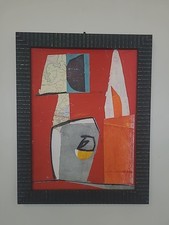 Tommaso Cascella olio e collage su cartone telato 2023 40x30 