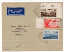 1937 REGNO BUSTA CON lire 1.25  +c. 60 + c 50 SERIE ORAZIO destinazione GERMANIA