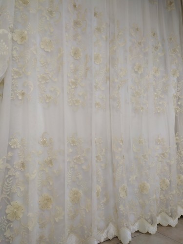 Tenda metro tulle ricamato - tulle,