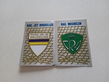 FIGURINA PANINI FOOTBALL 86 BELGIO BADGE JET BRUXELLES/RAC. MECHELEN n 356