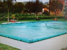 Telo copri piscina invernale, con salsicciotti, misura 820 x 470 cm
