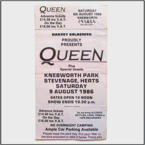 Queen knebworth ticket - knebworth,