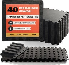 Tappetini Puzzle Di Palestra per Pavimento (30X30 Cm Ogni Tappeto) - Morbido IT