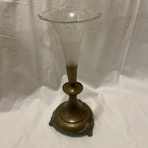 Vaso ottone liberty vetro - vaso, in
