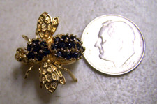 14k Gold Sapphire Diamond Bee