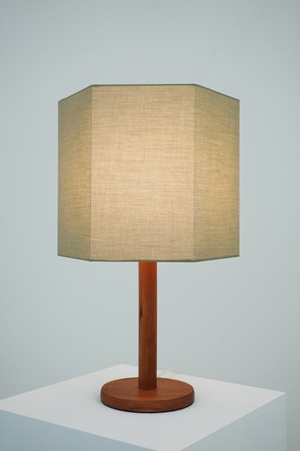 Lampada tavolo teak anni - lampada,