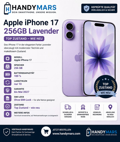 Apple iphone 256gb lavender - iphone, 17