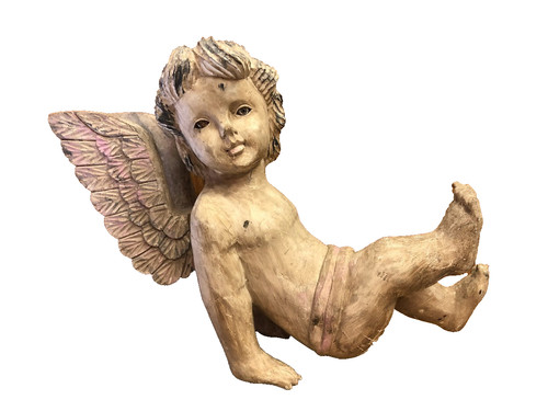 Cherubino alato grande - , legno