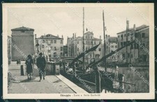 Venezia Chioggia Ponte Garibaldi Barche cartolina QT3979