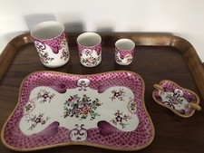 Limoges A-F set vassoio tazzine + posacenere, anni 1930 ca., ottimo stato!