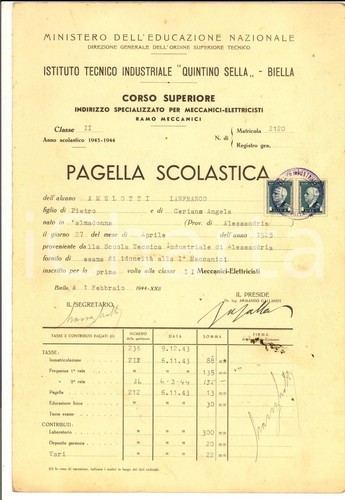 1944 biella istituto tecnico - 1944,