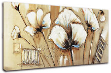 Quadro Moderno Fiori Bianchi Tulipani Astratti Arte Arredo Casa Stampa su tela