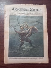 RIVISTA LA DOMENICA DEL CORRIERE N° 32 1927 PALOMBARO AGGREDITO DA PIOVRA GIGANT