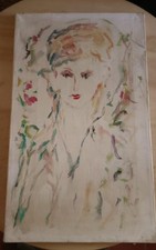 Ernesto Treccani - Tecnica mista su tela, opera unica firmata Quadro 50x36