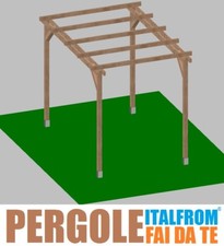Pergola in Legno Impregnato Gazebo Pergolato Tettoia Pompeiana Interrare 3X2X2,5